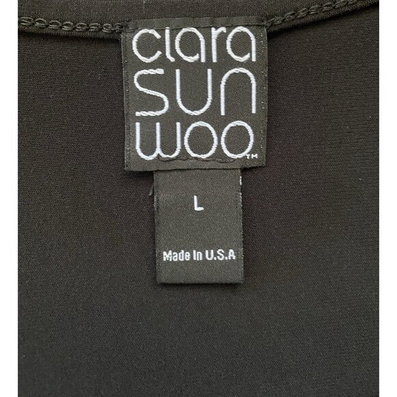 Clara Sun Woo Large Black Pullover Sleeveless Tunic Tank Top Stretchy Shirt - Picture 7 of 8